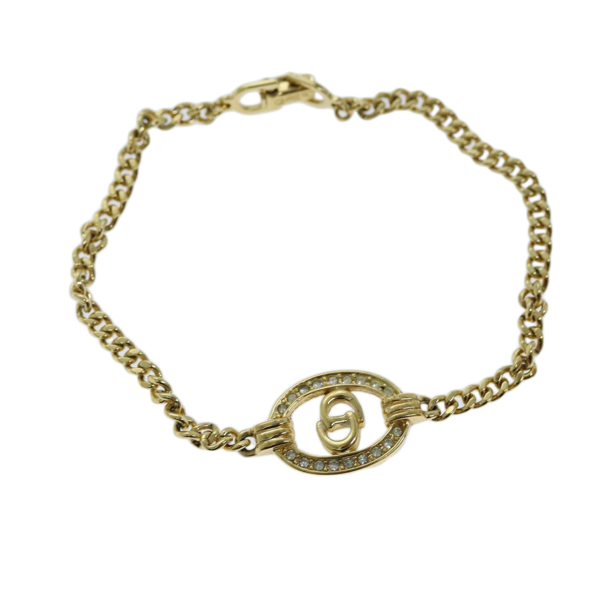 CHRISTIAN D1OR Bracelet Metal Gold Auth am6231