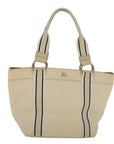 BBERRY Blue Label Tote Bag Canvas Beige Auth ar10721