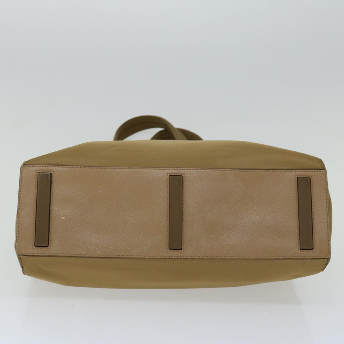 PRD Hand Bag Nylon Beige Auth ar11574B