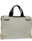 PRD Hand Bag Leather White Auth ar11644B
