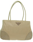 PRD Hand Bag Nylon Beige Auth ar11646B