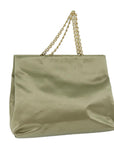PRD Chain Hand Bag Satin Beige Auth ar11648B