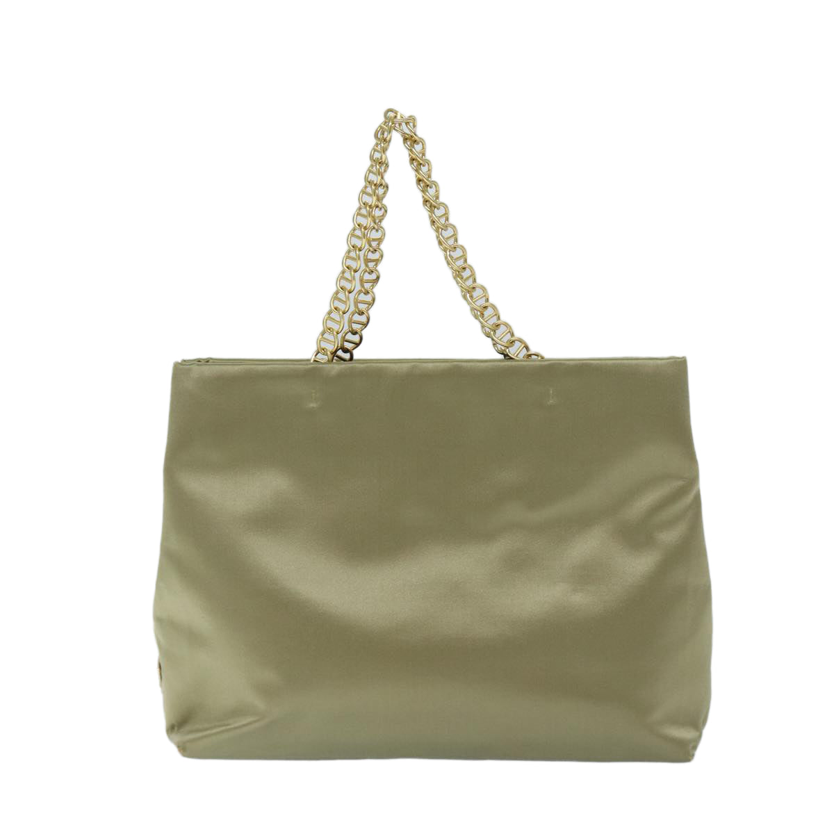 PRD Chain Hand Bag Satin Beige Auth ar11648B