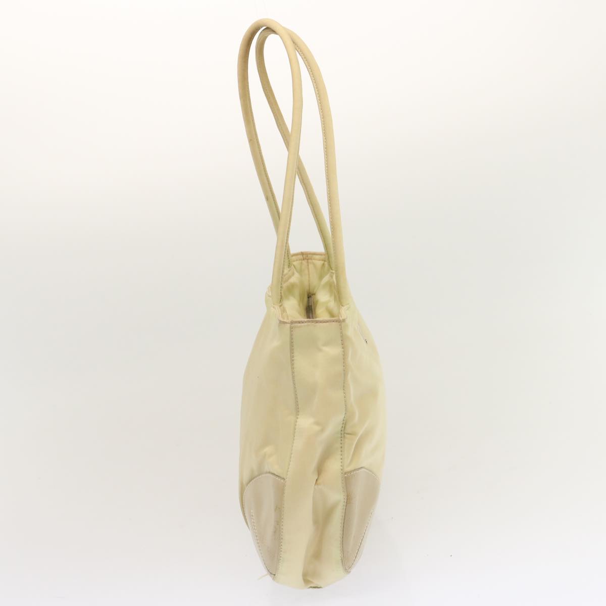 PRD Hand Bag Nylon Beige Auth ar11710