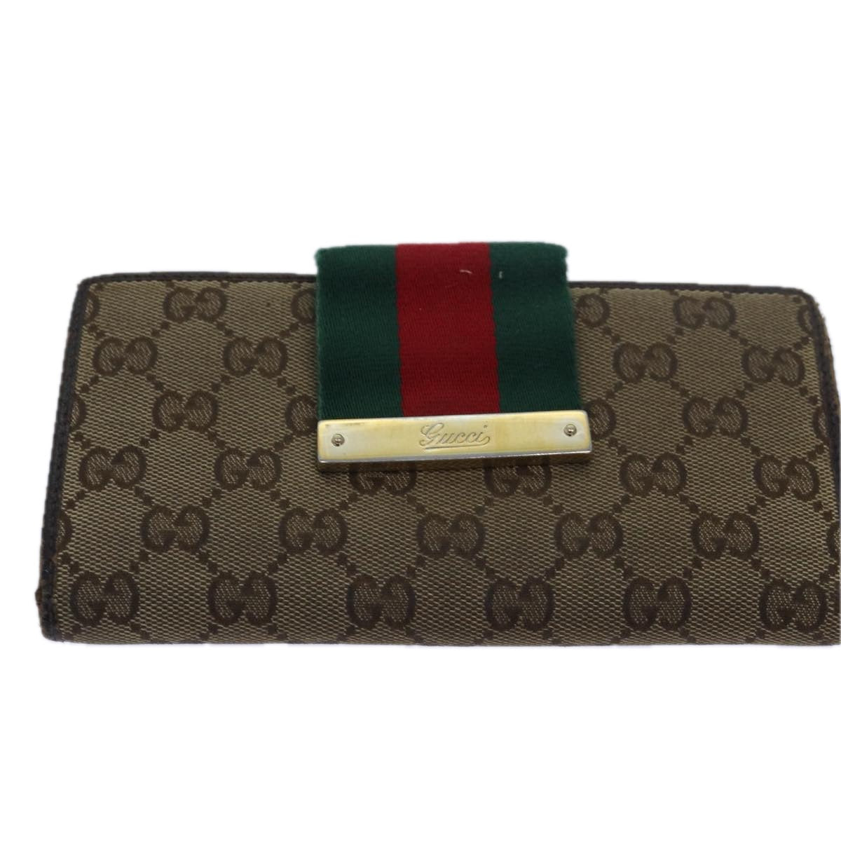 CHRISTIAN DIOR GCCI GG Canvas Belt Wallet 7Set Beige Black Auth ar11909