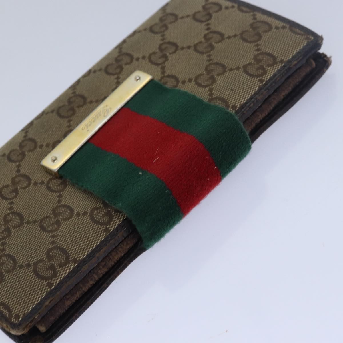 CHRISTIAN DIOR GCCI GG Canvas Belt Wallet 7Set Beige Black Auth ar11909
