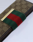 CHRISTIAN DIOR GCCI GG Canvas Belt Wallet 7Set Beige Black Auth ar11909