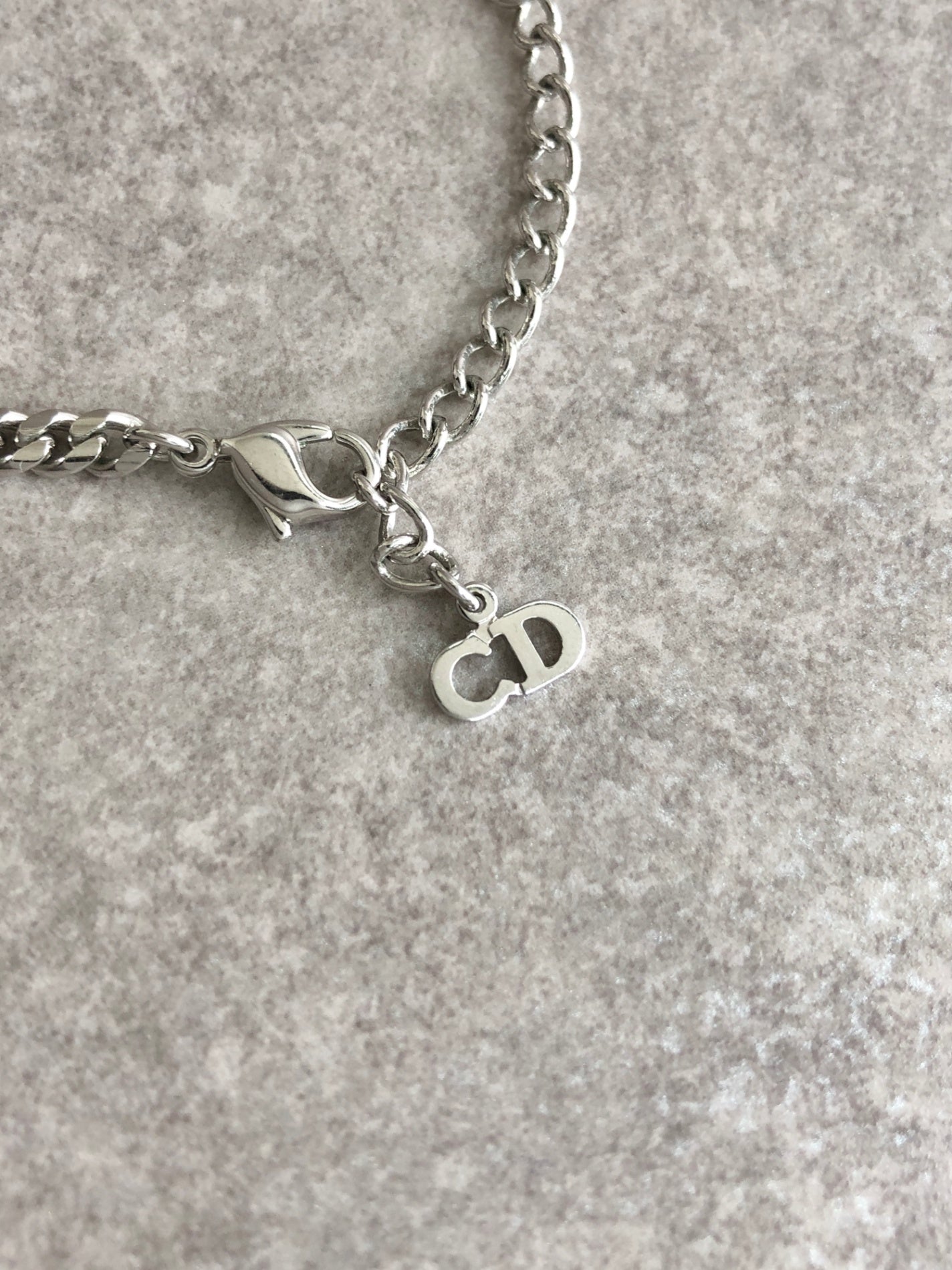 Christian D1OR CD Logo Bracelet Silver Vintage isyvk5