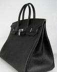 HMS Birkin 35cm Togo Leather Handbags 6099 Black Silver