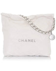 22 Small Calfskin Shoulder White CH