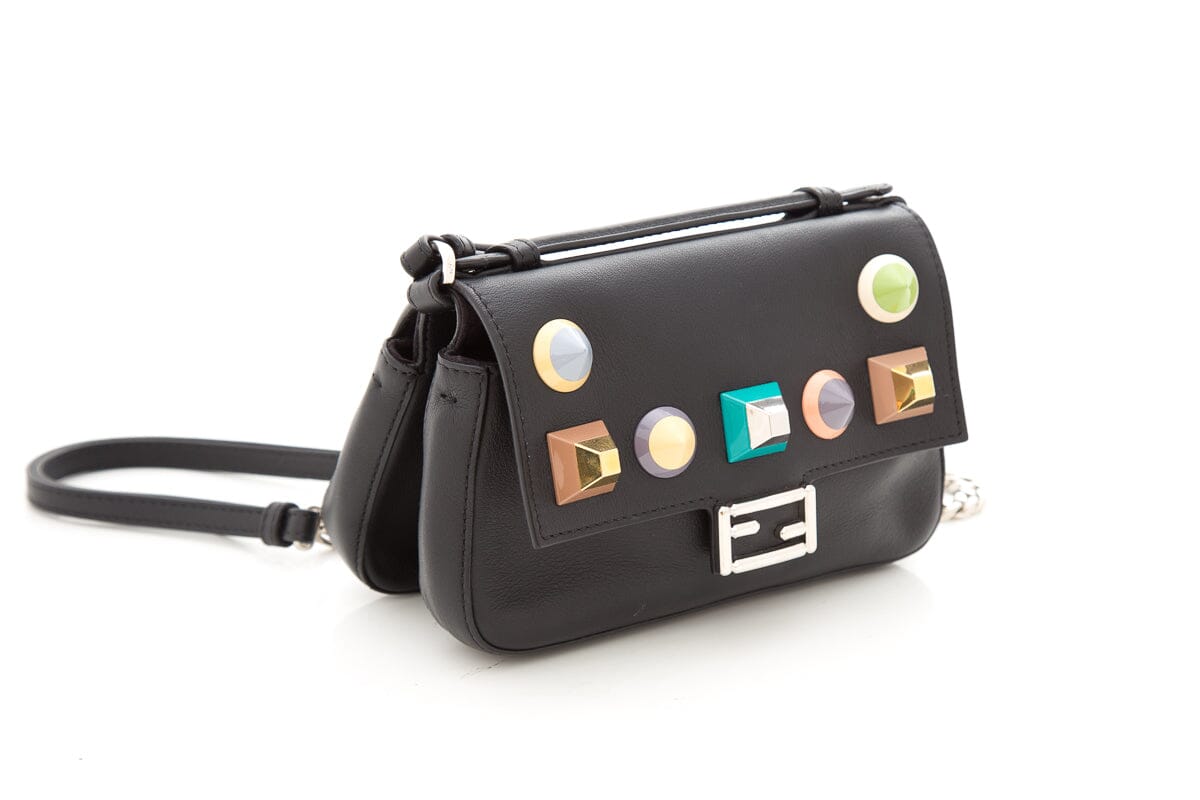 FNDI Black Micro Double Stud Baguette Cross-Body