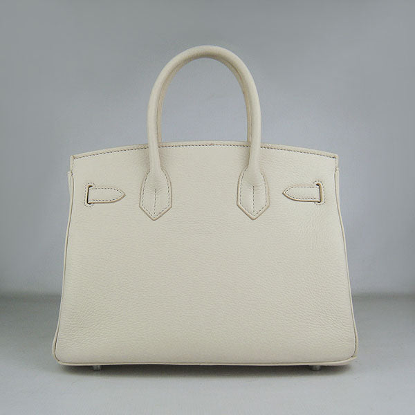 HMS Birkin 30cm Togo leather Handbags beige silver