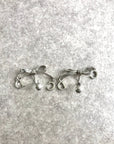 Christian D1OR CD Logo Ribbon Motif Earrings Silver Vintage em4kdx
