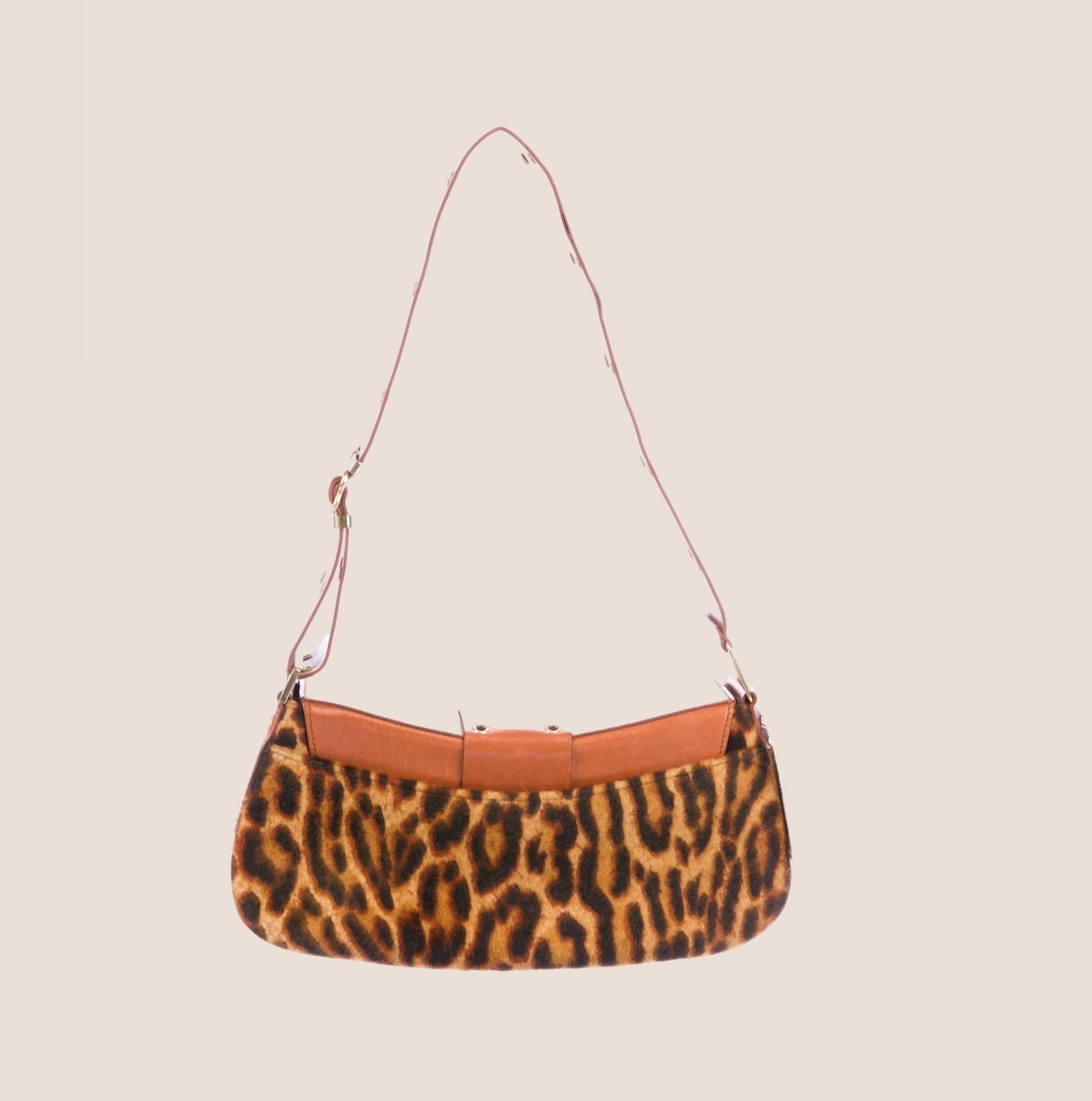 CHRISTIAN D1OR 2005 LEOPARD BROWN STREET CHIC COLUMBUS BAG