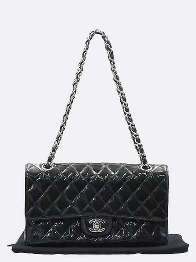A01112 Classic Patent Medium M Size Flap Chain Shoulder Bag CH