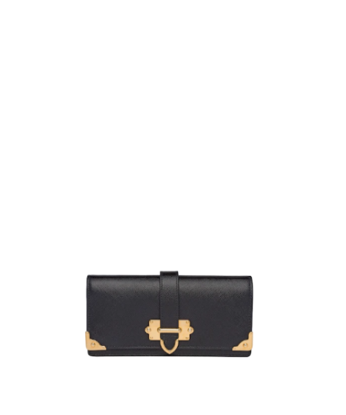 PRD Cahier Saffiano Leather Wallet Large Black