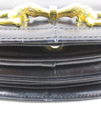'Cosci' by GCCI black leather two way saddle bag with gold equestrian accents