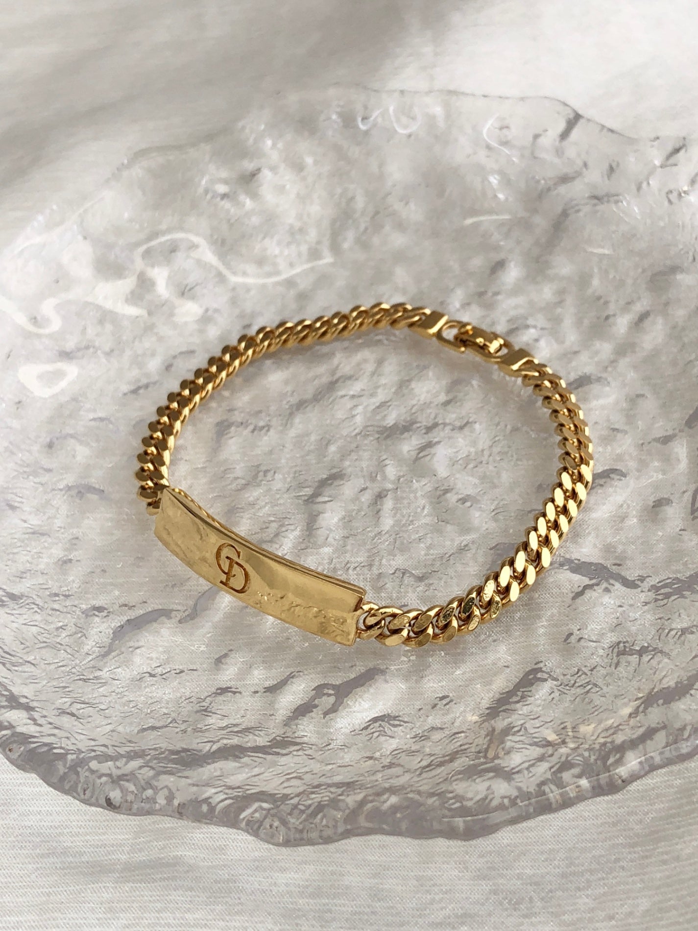 Christian D1OR CD Logo Bracelet Gold Vintage bs7hwh