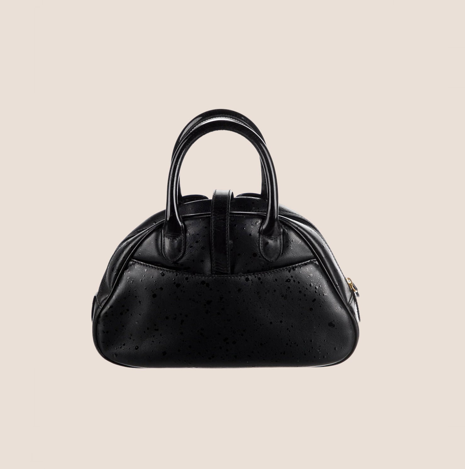 CHRISTIAN D1OR BLACK RAINDROP MINI DOUBLE SADDLE BAG