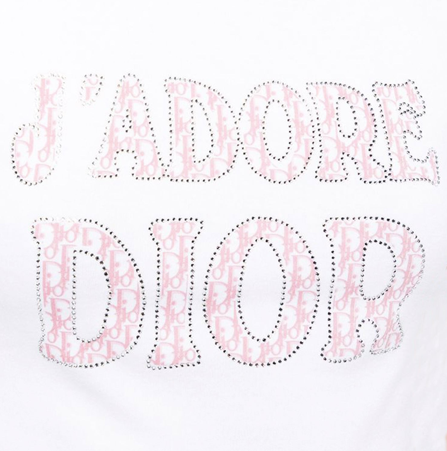 CHRISTIAN D1OR 2000s 'J'ADORE D1OR' RHINESTONE TANK TOP
