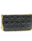 CHRISTIAN D1OR Chain Lady D1OR Accessory Pouch Enamel Black Auth am427b