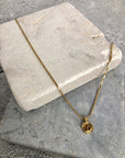 Christian D1OR CD Logo Necklace Gold Vintage 36uf24