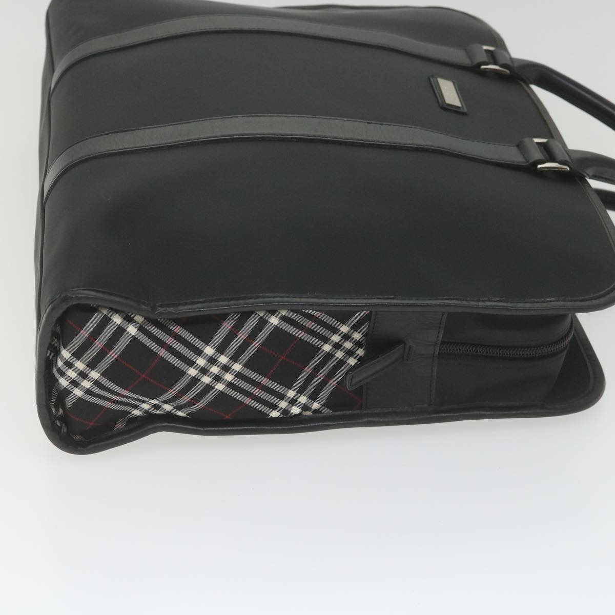BBERRY Black Label Hand Bag Nylon Black Auth bs10089