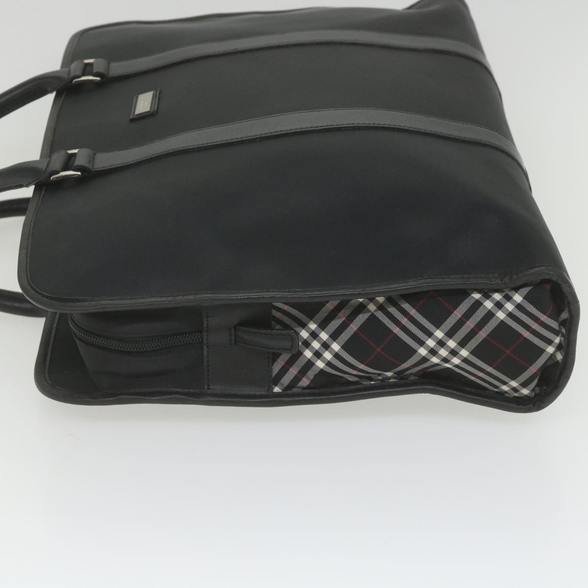 BBERRY Black Label Hand Bag Nylon Black Auth bs10089