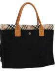 BBERRY Blue Label Hand Bag Canvas Black Auth bs10228