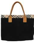 BBERRY Blue Label Hand Bag Canvas Black Auth bs10228