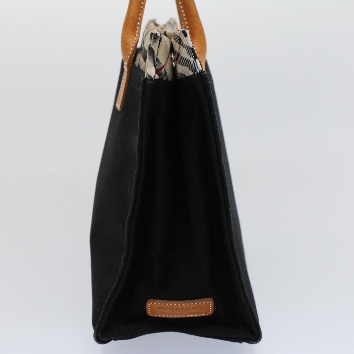 BBERRY Blue Label Hand Bag Canvas Black Auth bs10228
