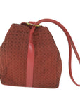 CHRISTIAN D1OR Canage Shoulder Bag Nylon Red Auth bs10264