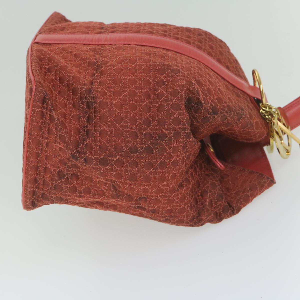 CHRISTIAN D1OR Canage Shoulder Bag Nylon Red Auth bs10264