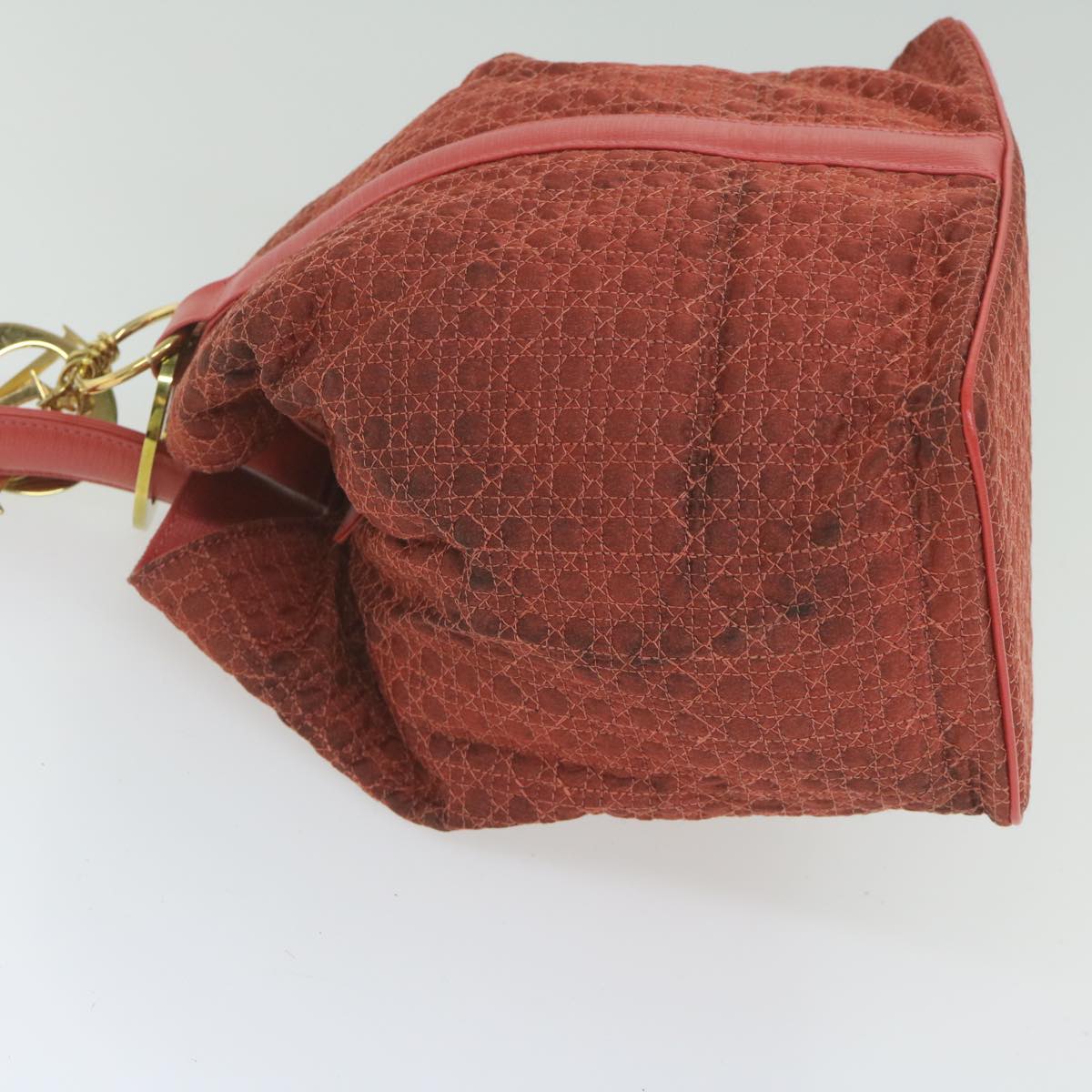 CHRISTIAN D1OR Canage Shoulder Bag Nylon Red Auth bs10264