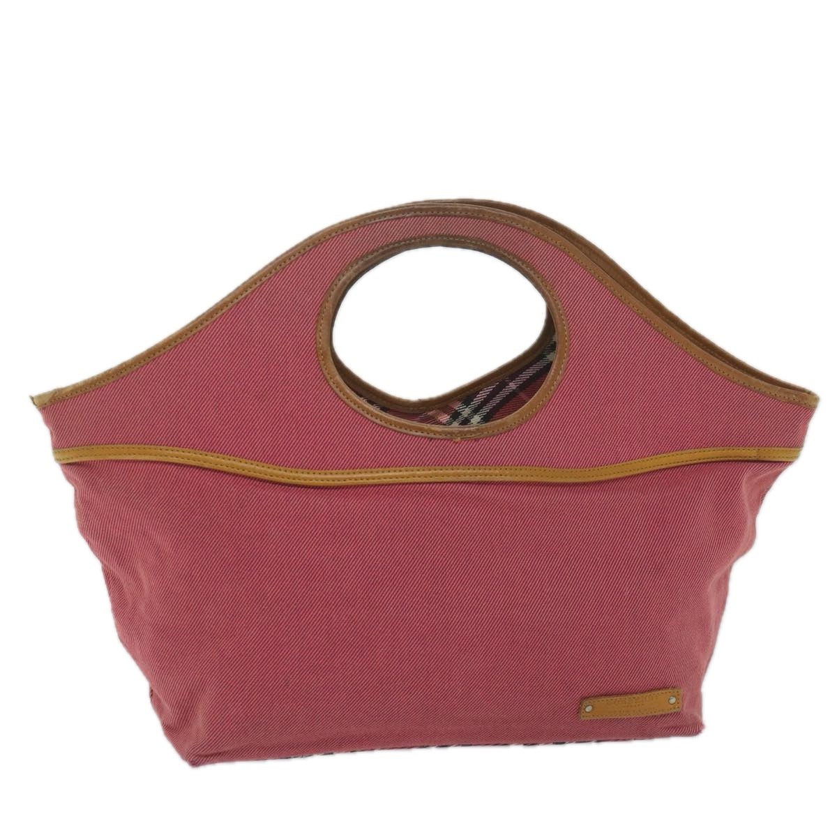 BBERRY Blue Label Hand Bag Canvas Red Auth bs10308