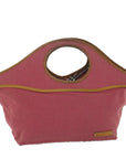 BBERRY Blue Label Hand Bag Canvas Red Auth bs10308