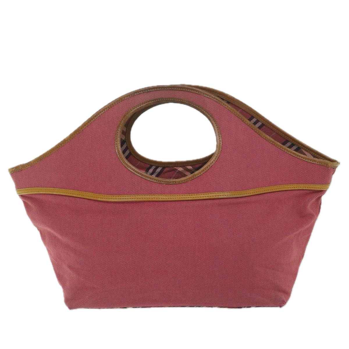BBERRY Blue Label Hand Bag Canvas Red Auth bs10308