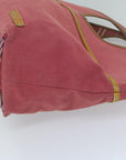 BBERRY Blue Label Hand Bag Canvas Red Auth bs10308