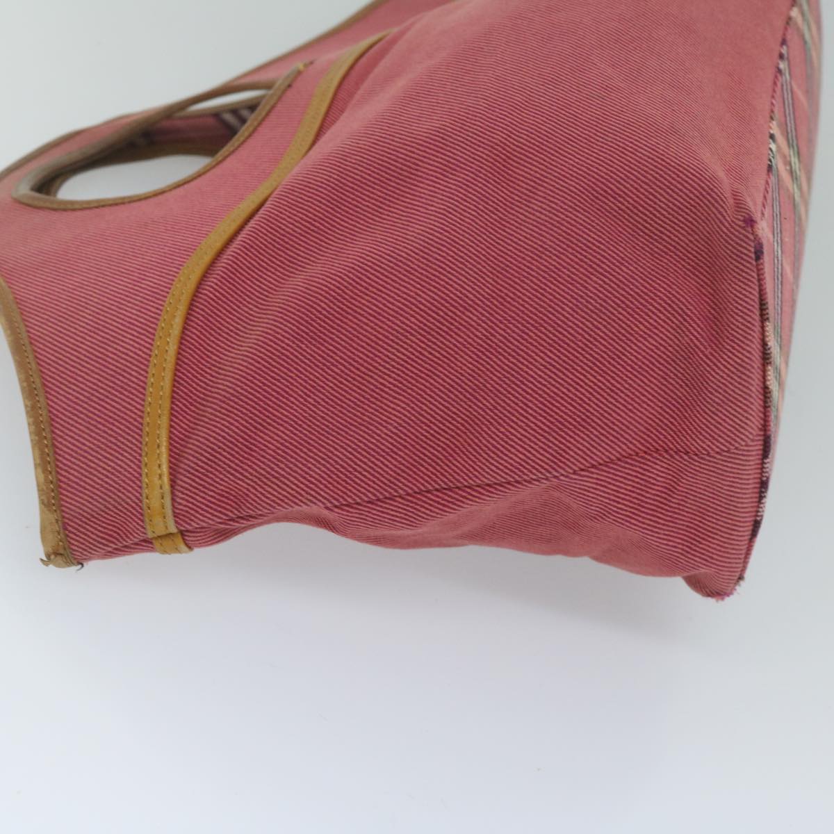 BBERRY Blue Label Hand Bag Canvas Red Auth bs10308