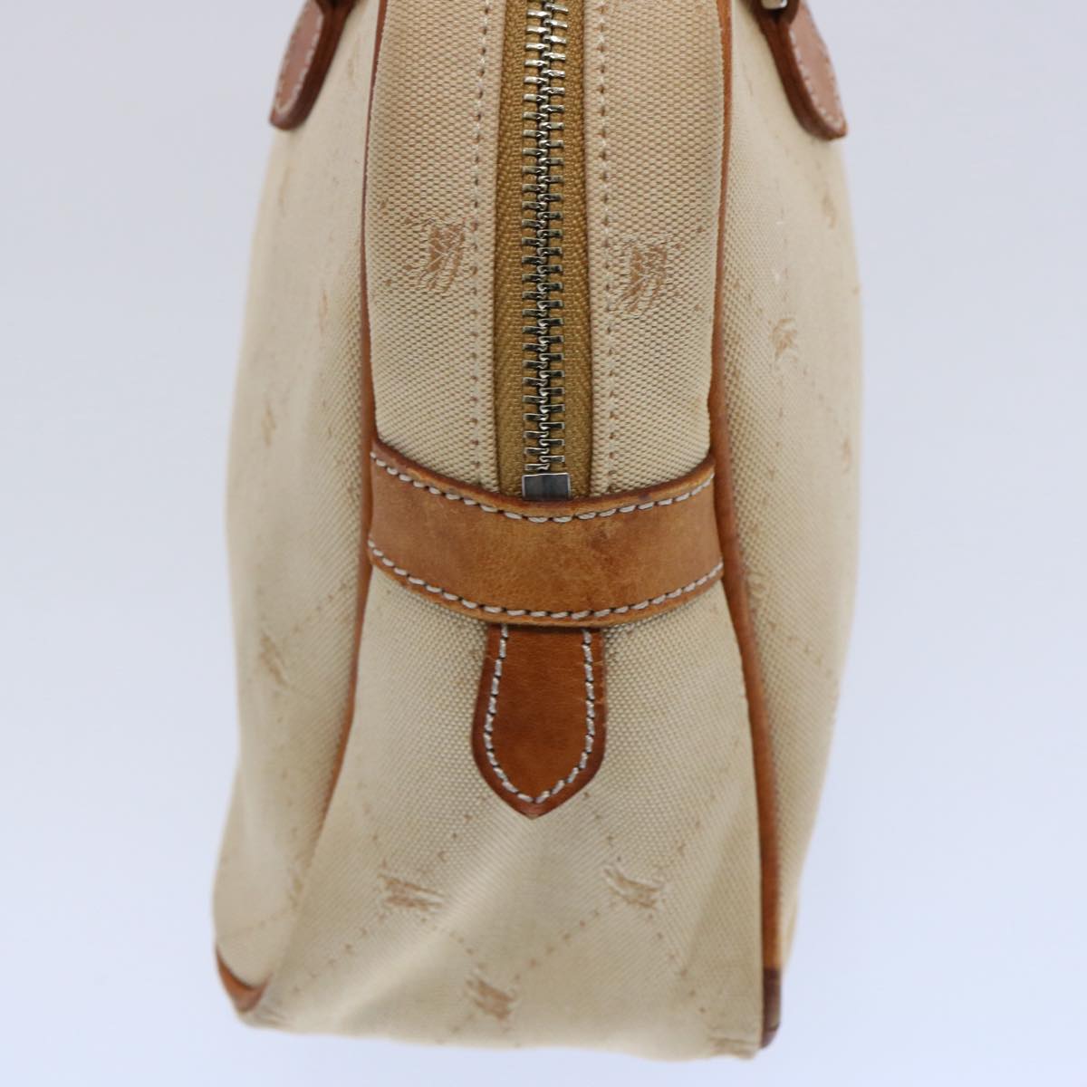 BBERRY Blue Label Hand Bag Canvas Beige Auth bs10778