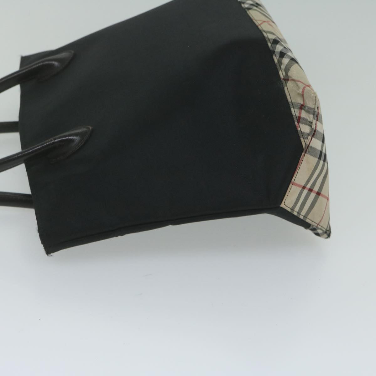 BBERRY Blue Label Tote Bag Nylon Black Auth bs10845