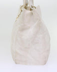 CHRISTIAN D1OR Canage Hand Bag Canvas White Auth bs10953