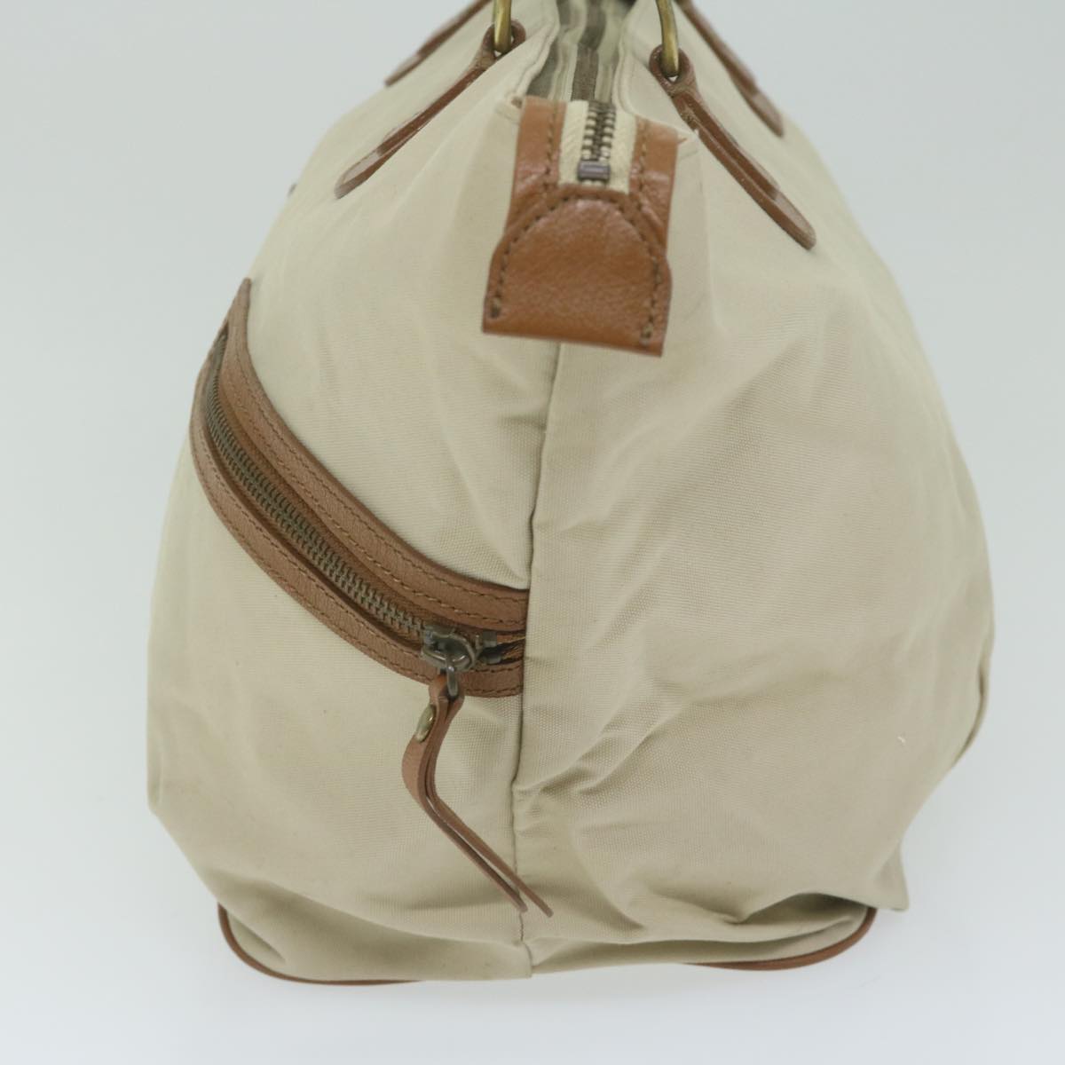 BBERRY Blue Label Tote Bag Canvas Beige Auth bs11106