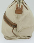 BBERRY Blue Label Tote Bag Canvas Beige Auth bs11106