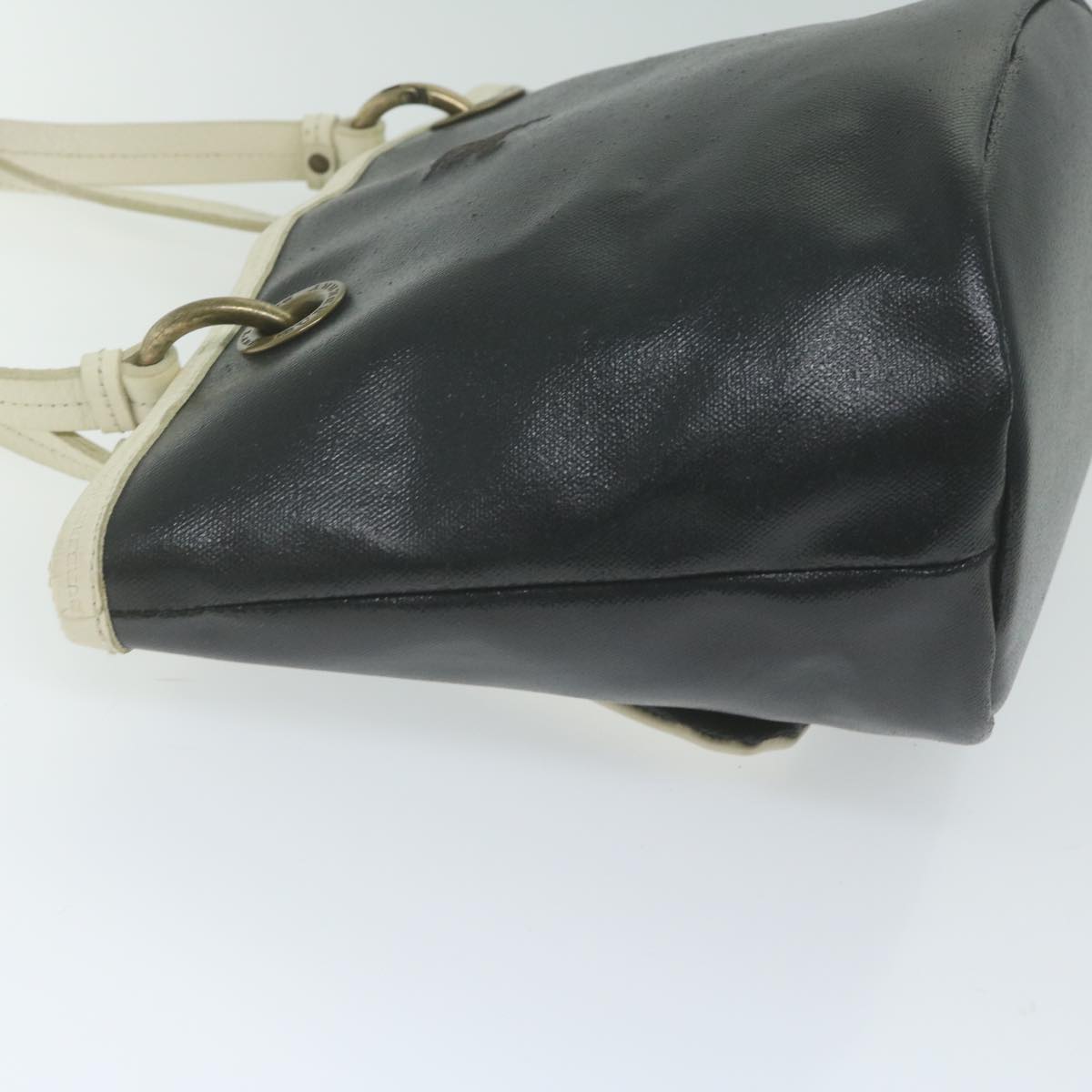 BBERRY Blue Label Hand Bag Coated Canvas Black Auth bs11108