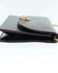 CHRISTIAN D1OR Chain Shoulder Bag Leather Brown Auth bs11131
