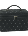 BBERRY Blue Label Vanity Hand Bag Canvas Black Auth bs11734