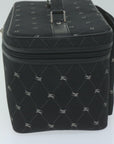 BBERRY Blue Label Vanity Hand Bag Canvas Black Auth bs11734