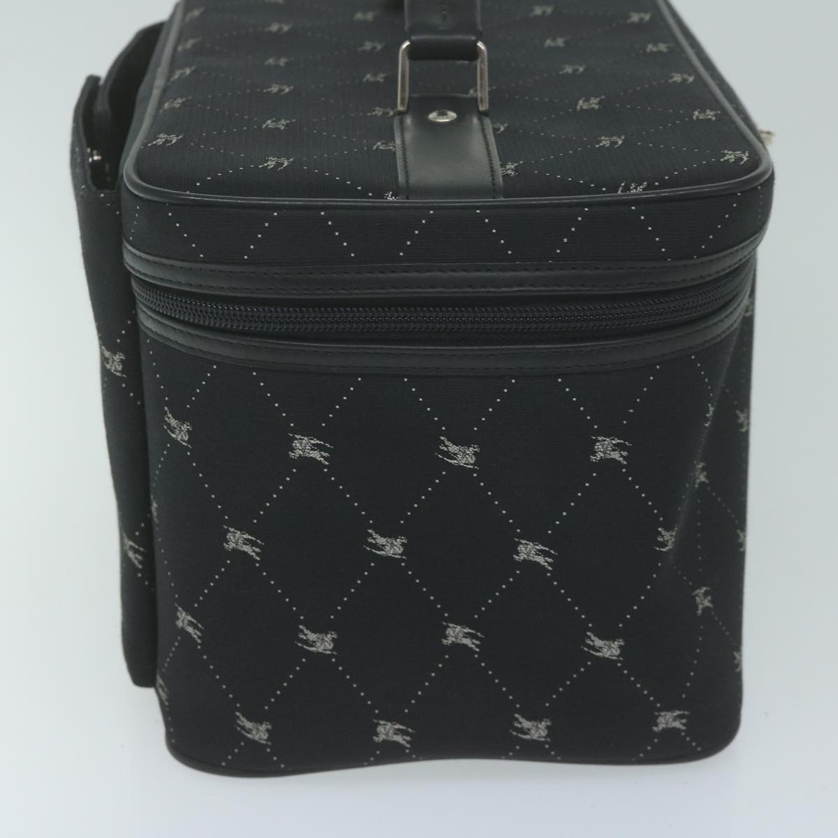 BBERRY Blue Label Vanity Hand Bag Canvas Black Auth bs11734