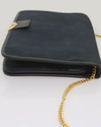 CHRISTIAN D1OR Chain Shoulder Bag Canvas Navy Auth bs12458